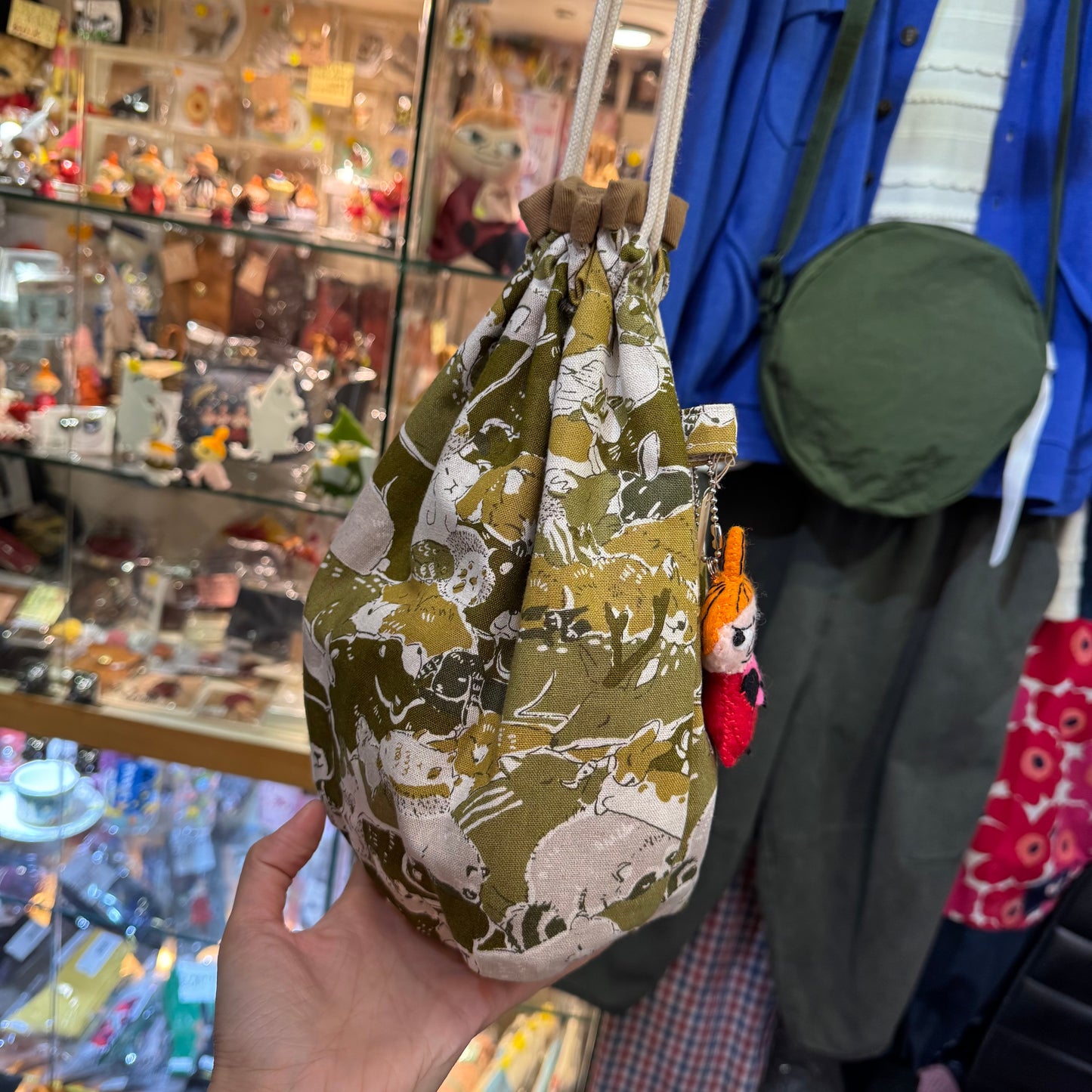 Handmade Animals Prints Bucket Bag, fabric from Japan