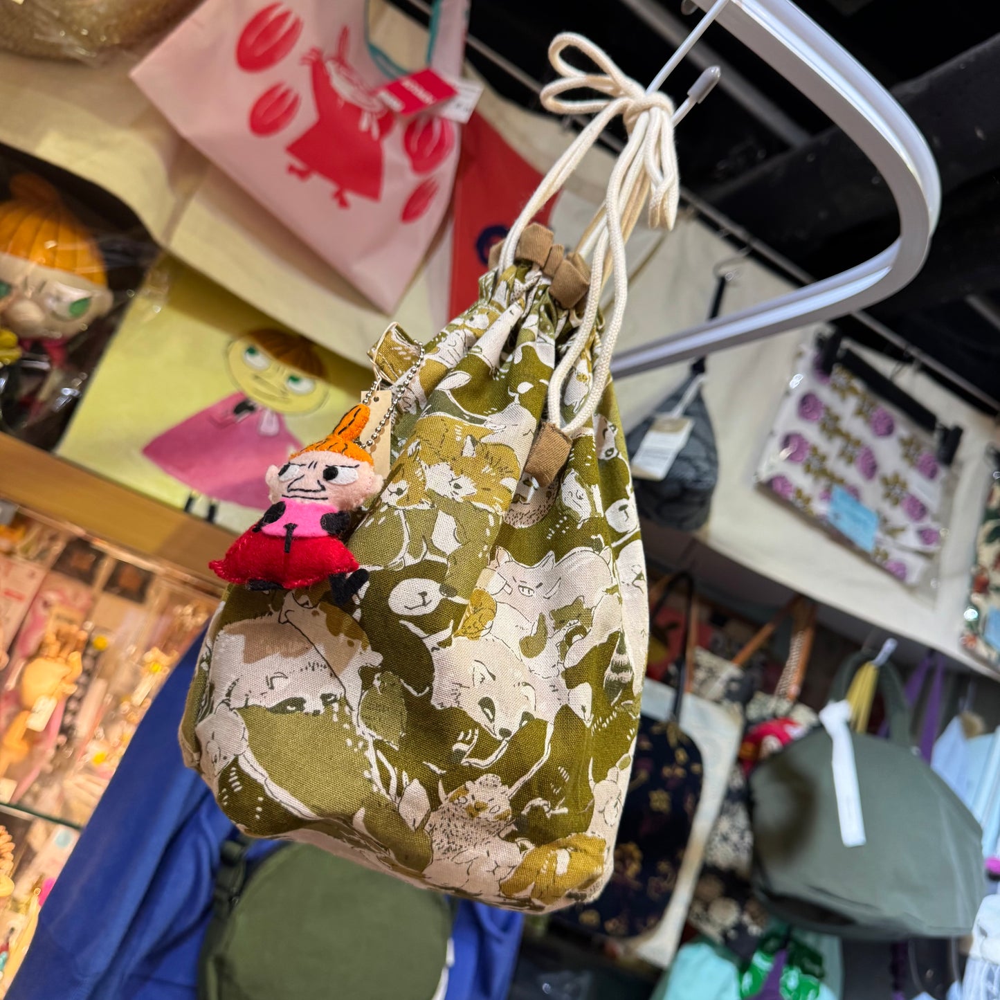 Handmade Animals Prints Bucket Bag, fabric from Japan