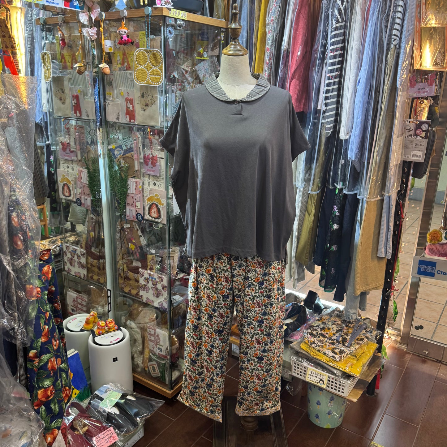 Sale- Cotton… Charcoal Top, made in Japan
