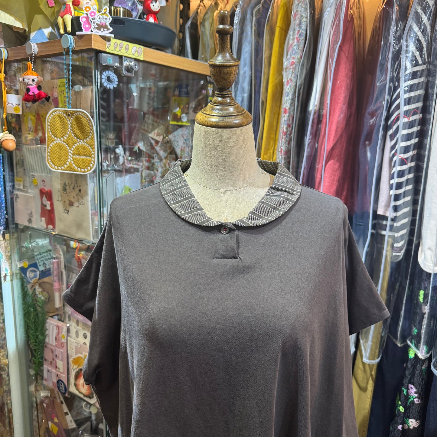 Sale- Cotton… Charcoal Top, made in Japan