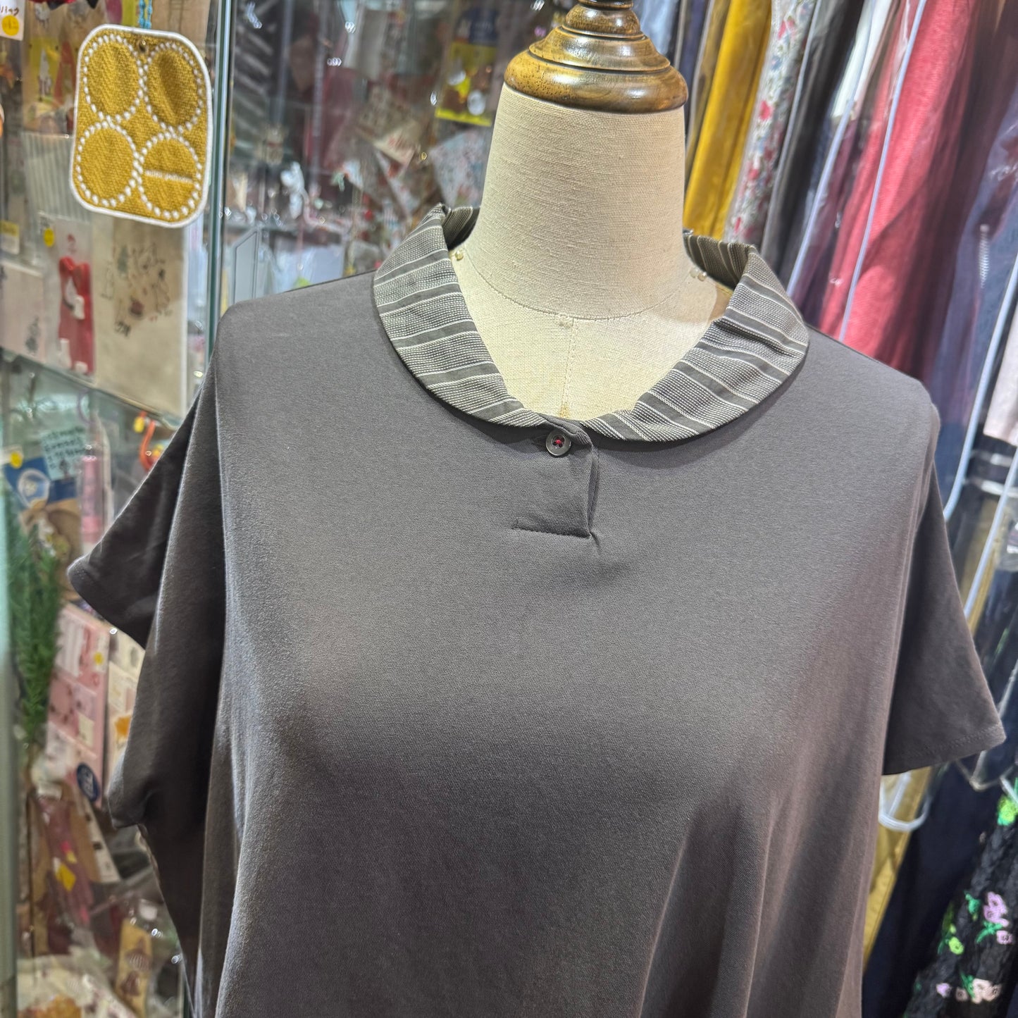 Sale- Cotton… Charcoal Top, made in Japan