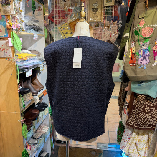 Yarra Black Embroidery Quilted Vest, made in India