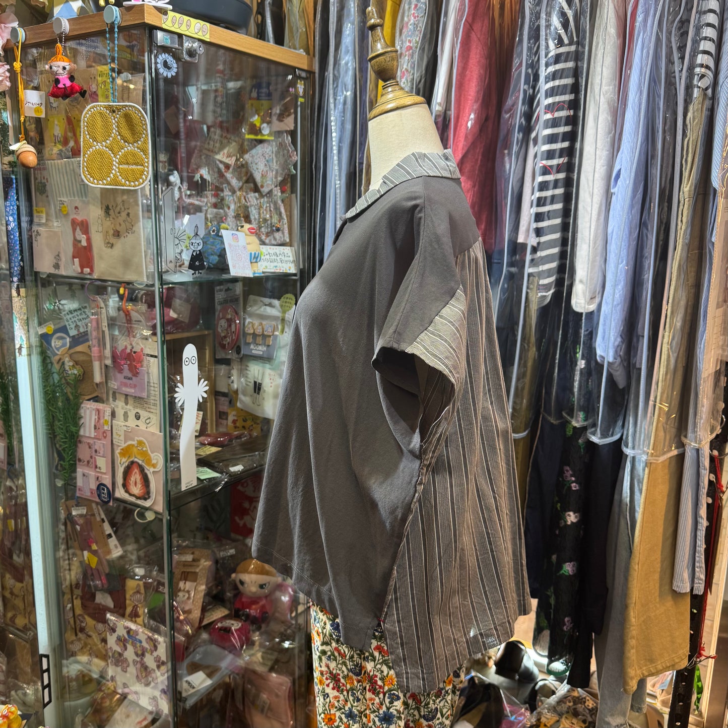 Sale- Cotton… Charcoal Top, made in Japan