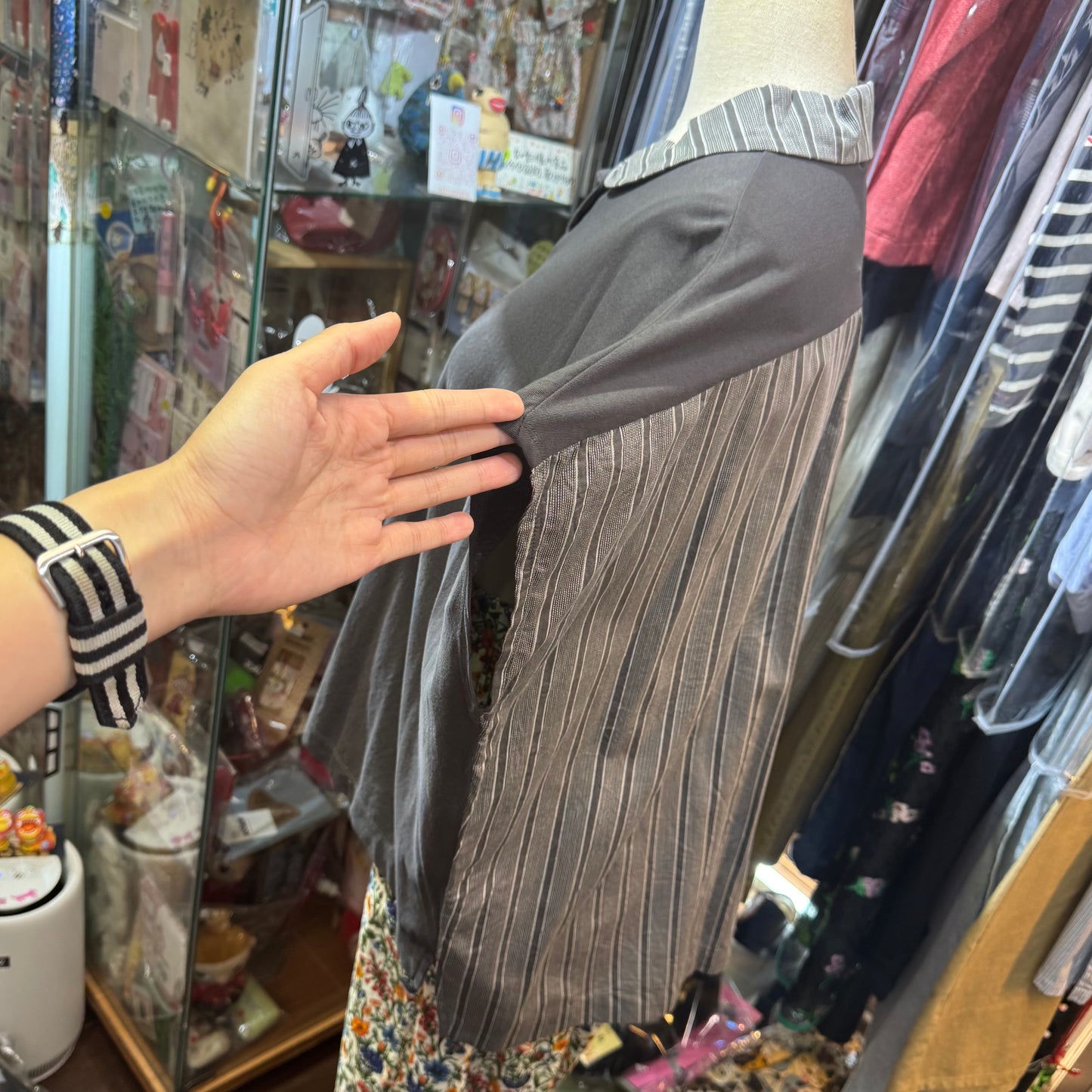 Sale- Cotton… Charcoal Top, made in Japan