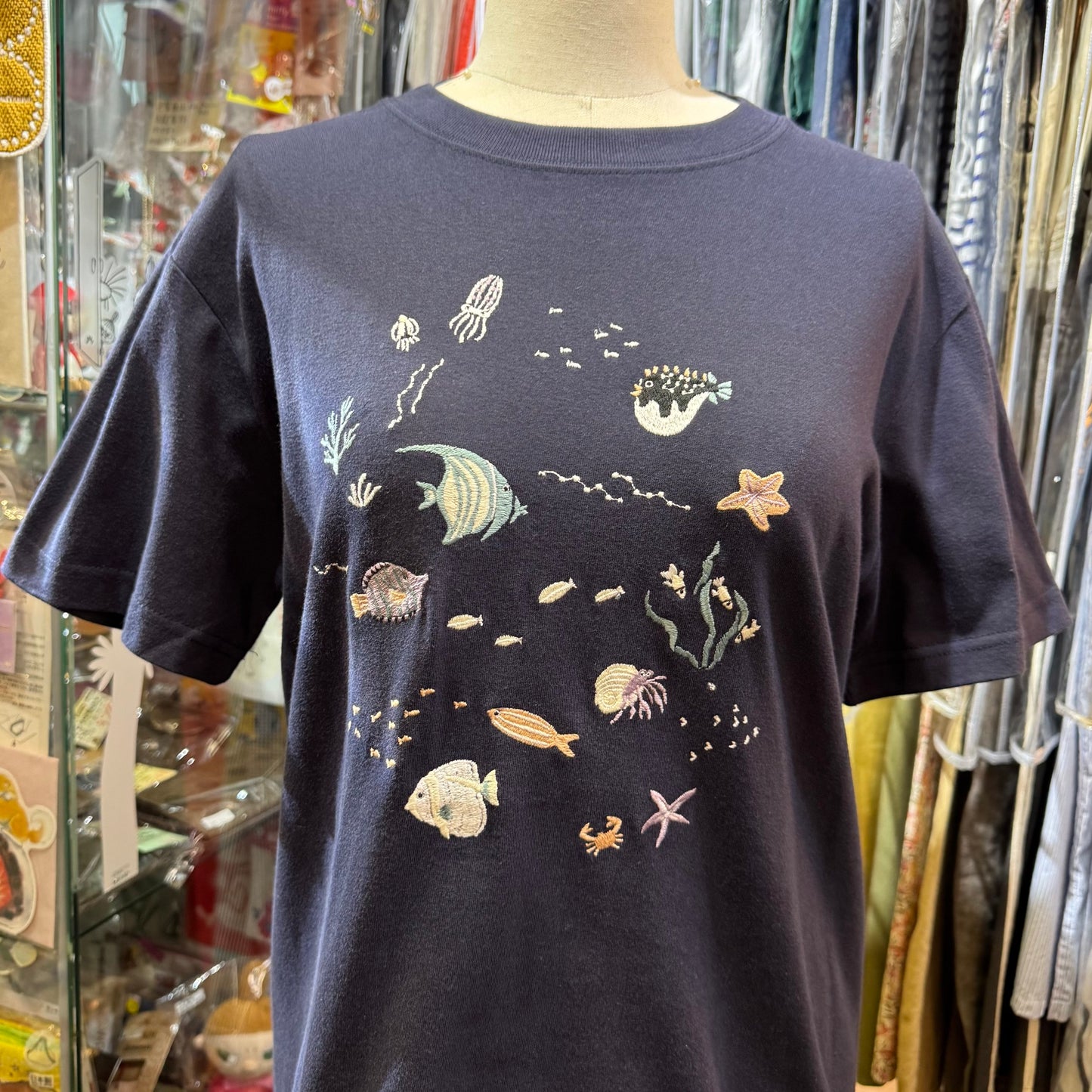 Sale- L’atelier du Savon Ocean Embroidery T-shirt, 2 Colors