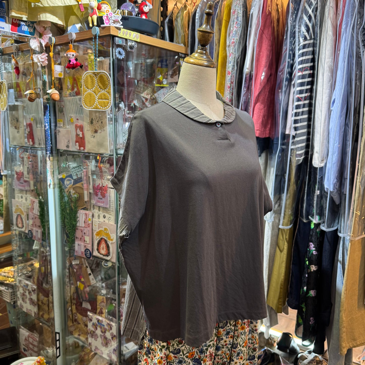 Sale- Cotton… Charcoal Top, made in Japan