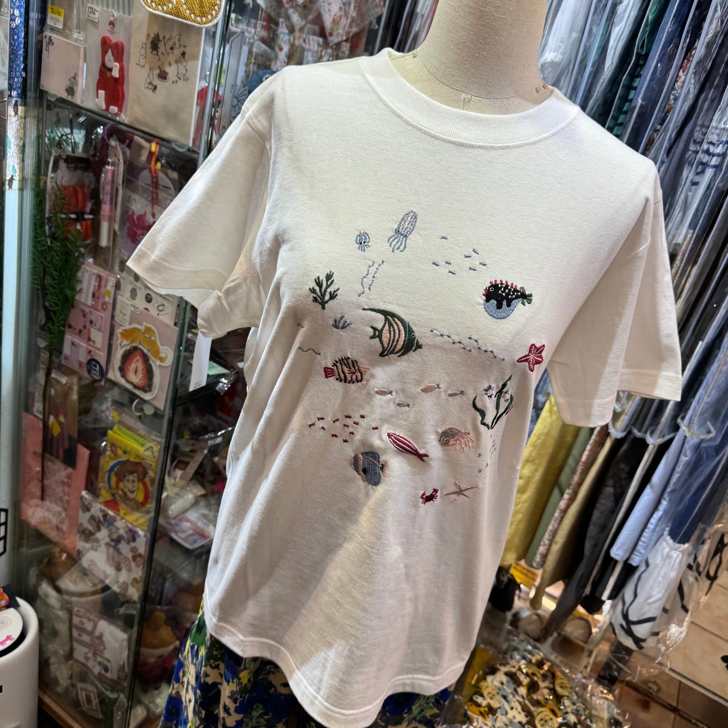 Sale- L’atelier du Savon Ocean Embroidery T-shirt, 2 Colors