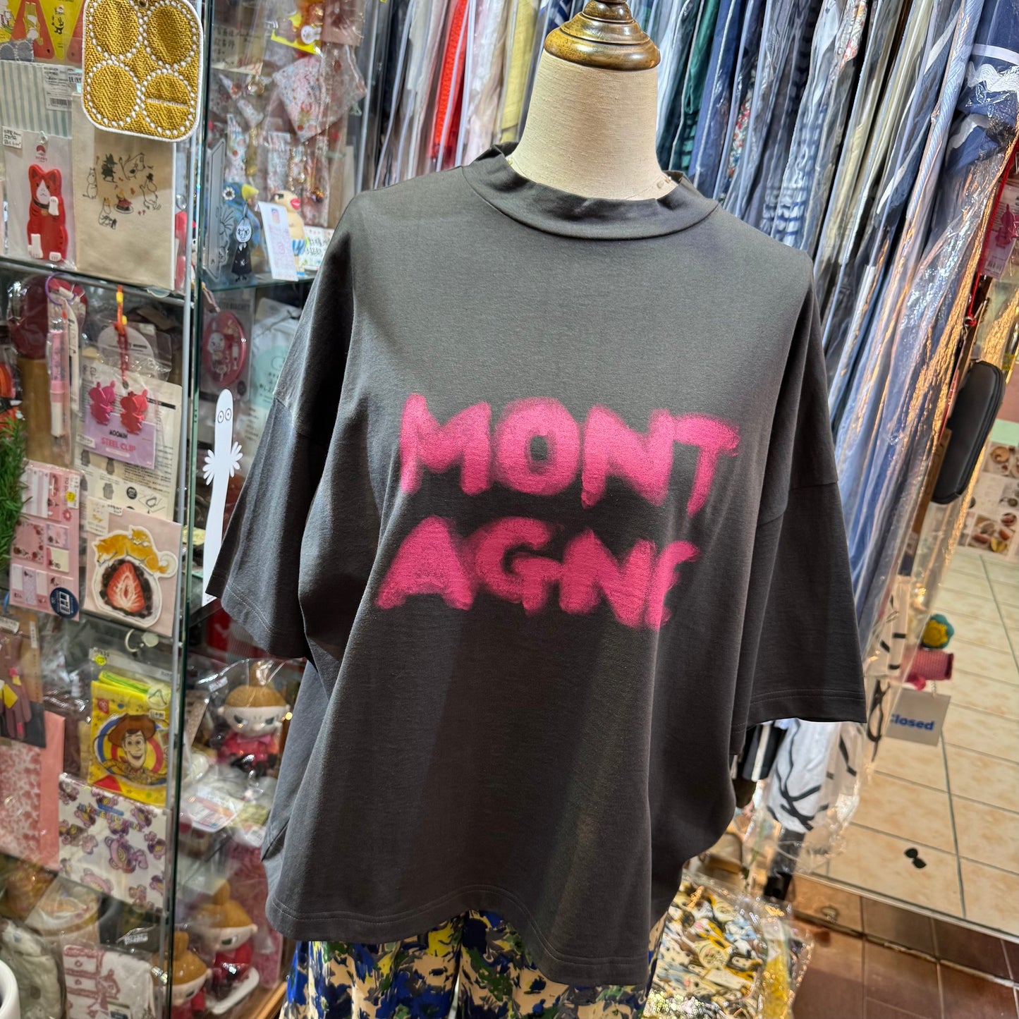 Tumugu French Mont Agne Charcoal T-shirt, made in Japan