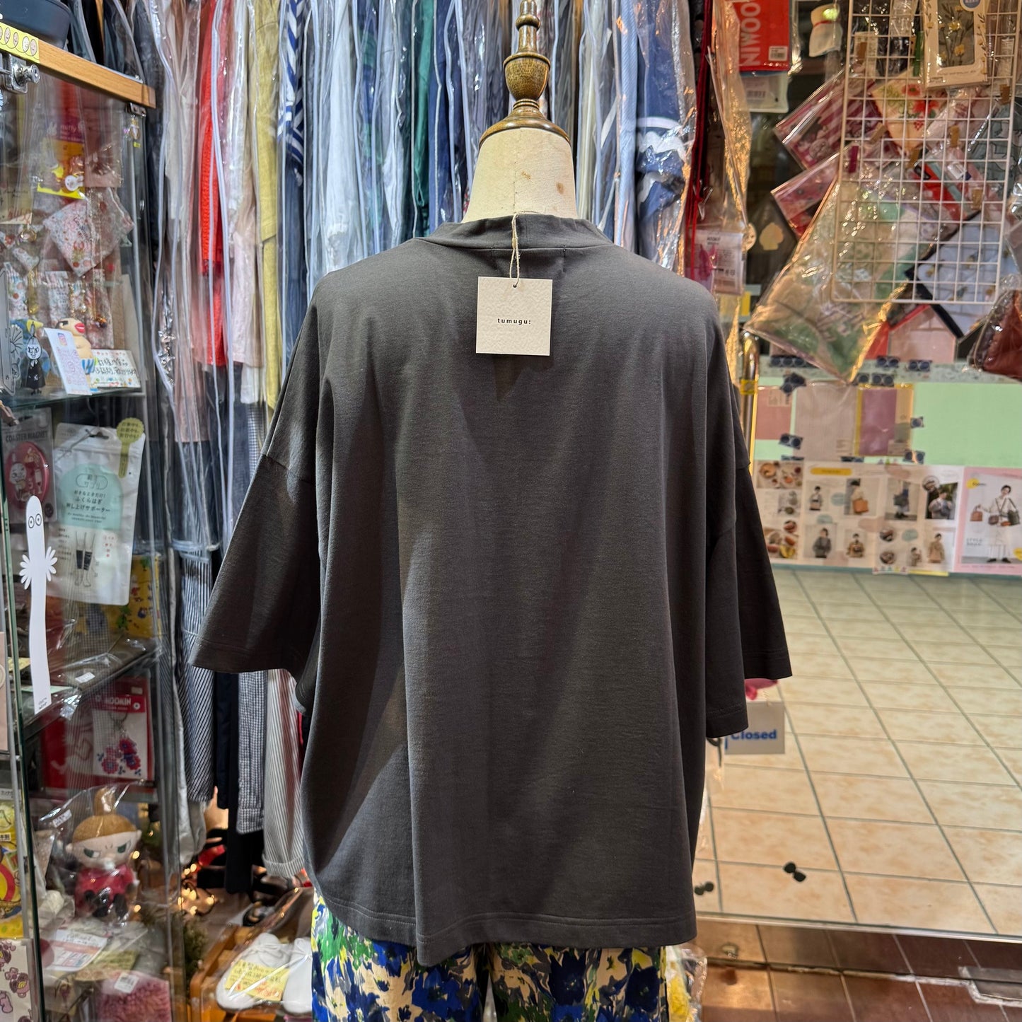 Tumugu French Mont Agne Charcoal T-shirt, made in Japan