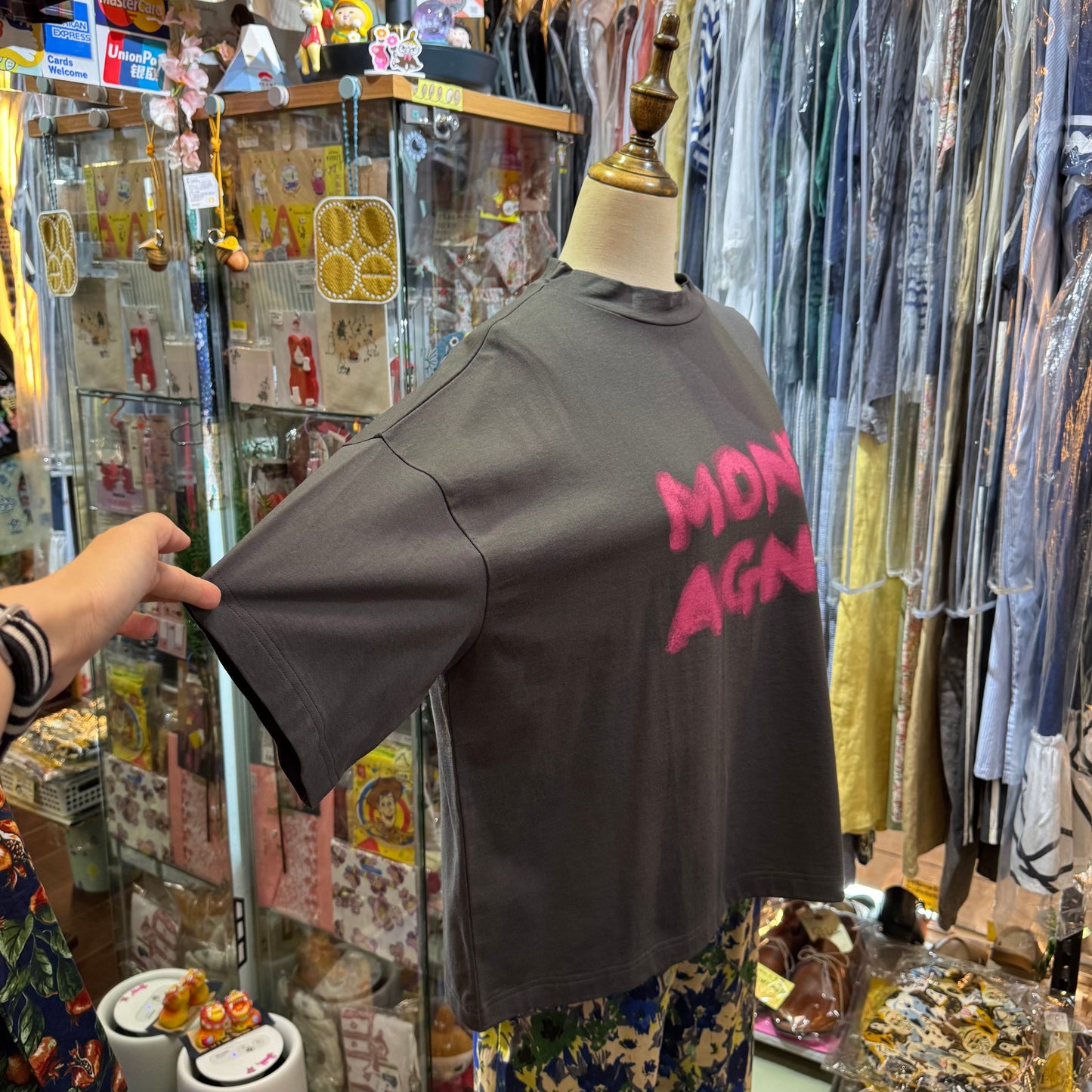Tumugu French Mont Agne Charcoal T-shirt, made in Japan