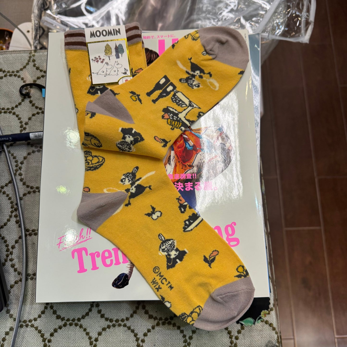 Moomin and Little My Yellow Socks, made in Japan