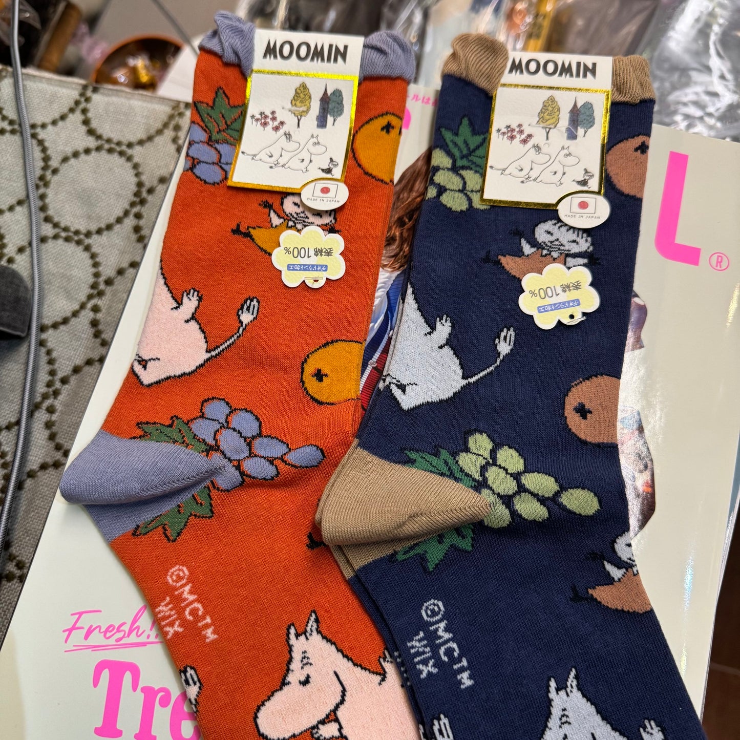 Moomin and Little My Fruits Socks, 2 Colors, made in Japan