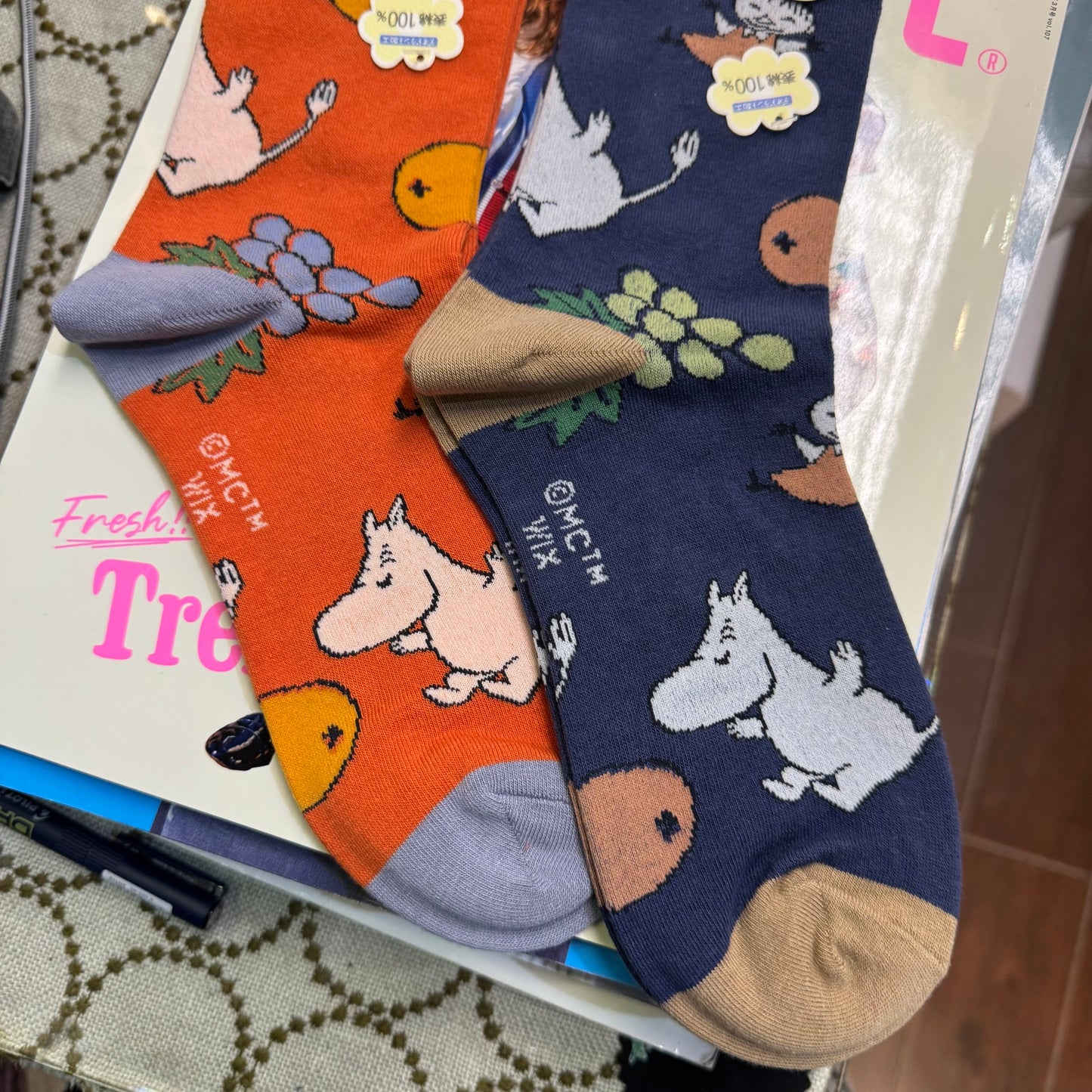 Moomin and Little My Fruits Socks, 2 Colors, made in Japan