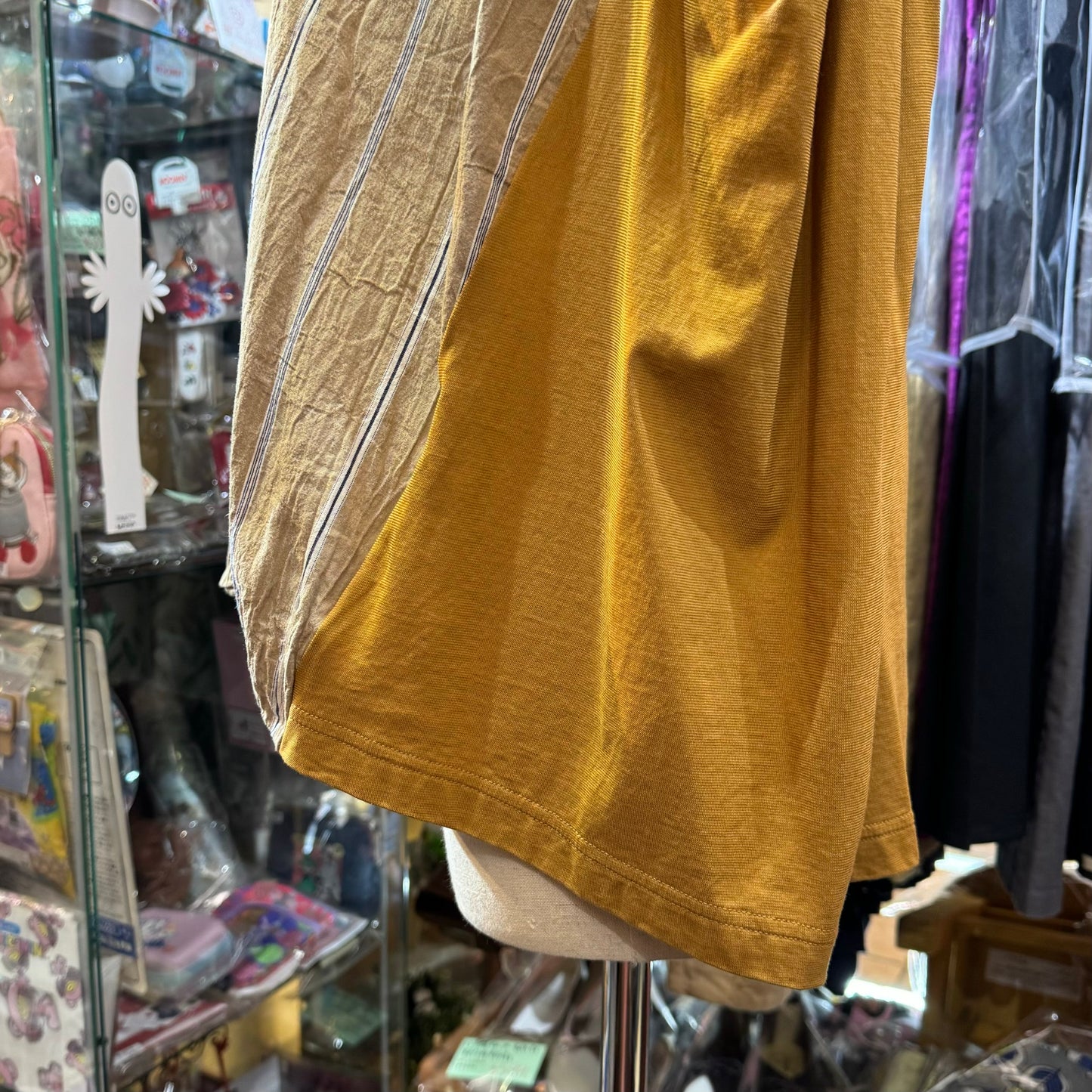 EXTRA20- Tang Beige Striped Top, made in Japan