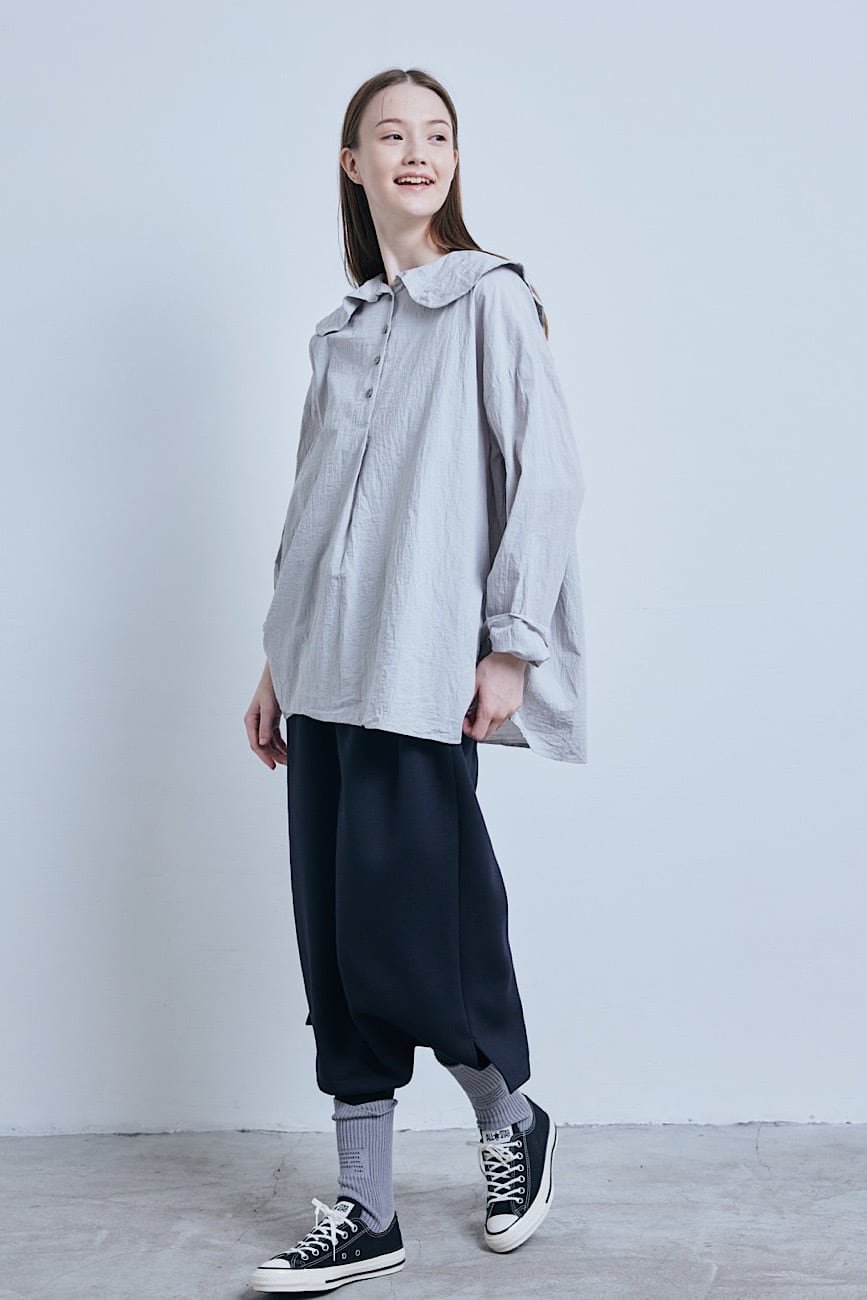 (g) Round Collar Shirt, 2 Colors, made in Japan