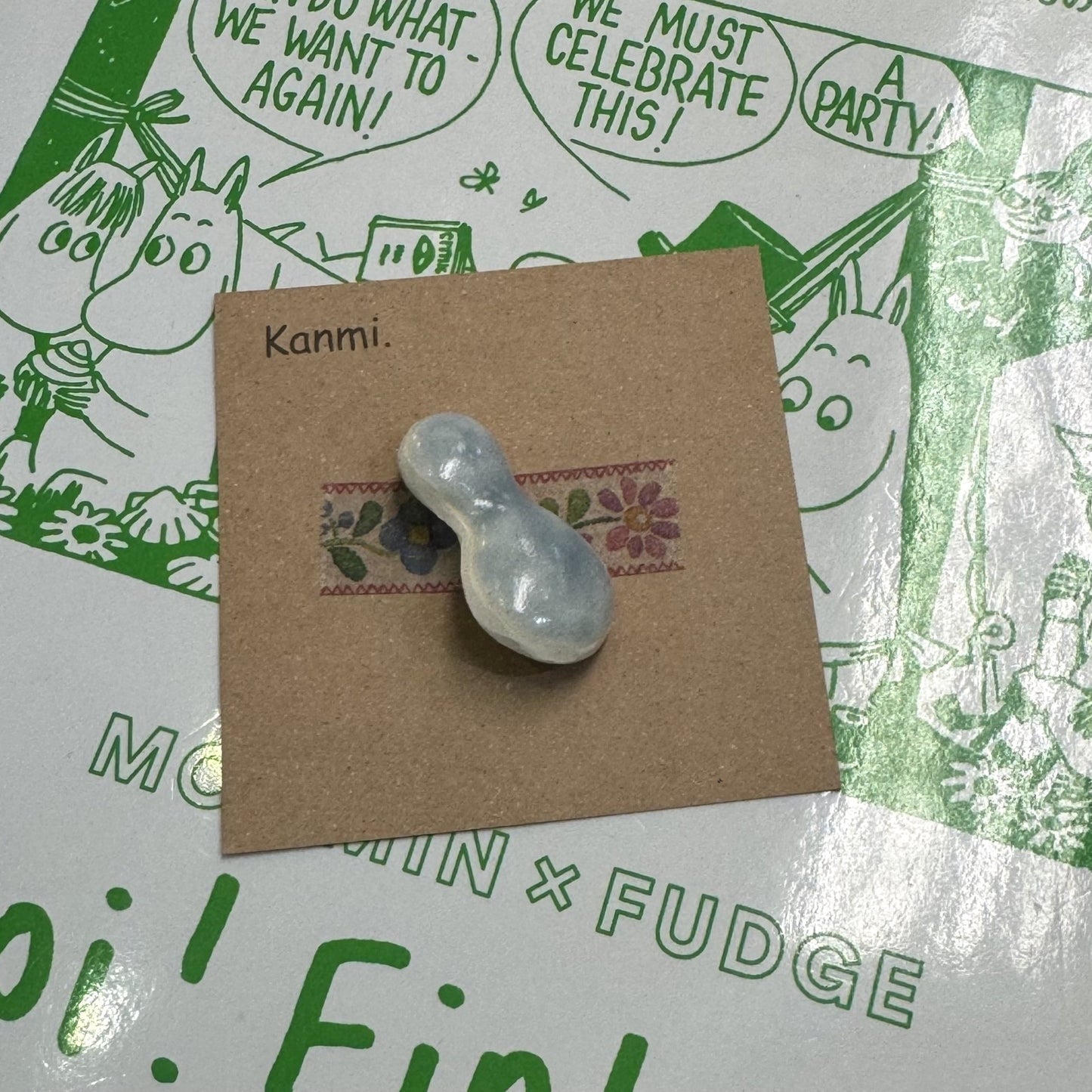 Sale- Kanmi Handmade Ceramic Brooch, made in Japan