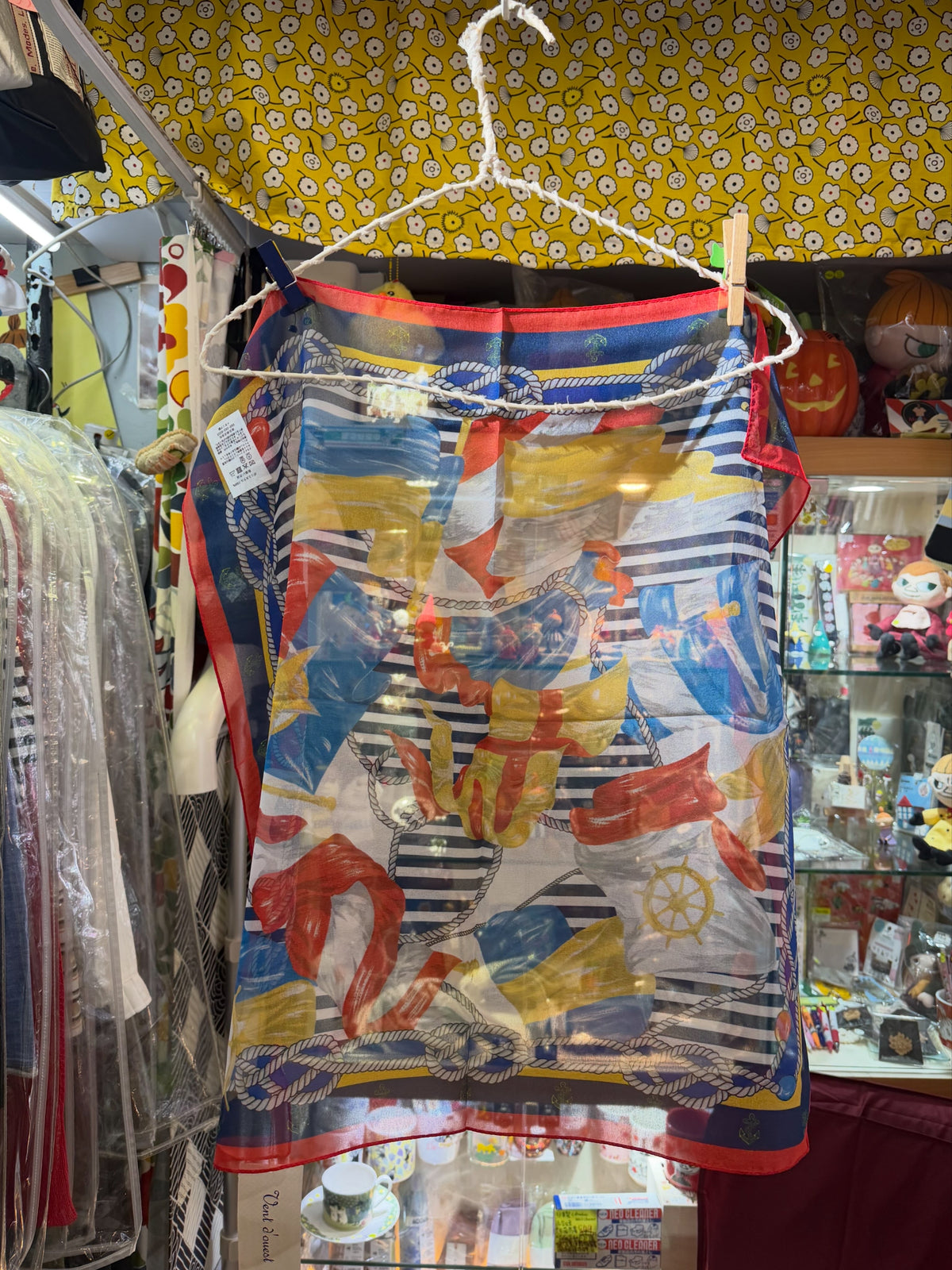 Vent d Ouest Print Square Scarf, made in Italy