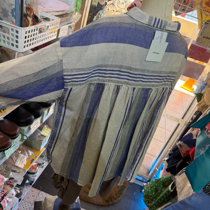 Tumugu Striped Linen Cotton Shirt, made in Japan