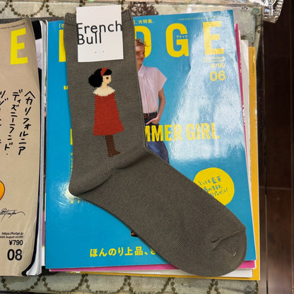 French Bull Couple Socks, 3 Colors, made in Japan