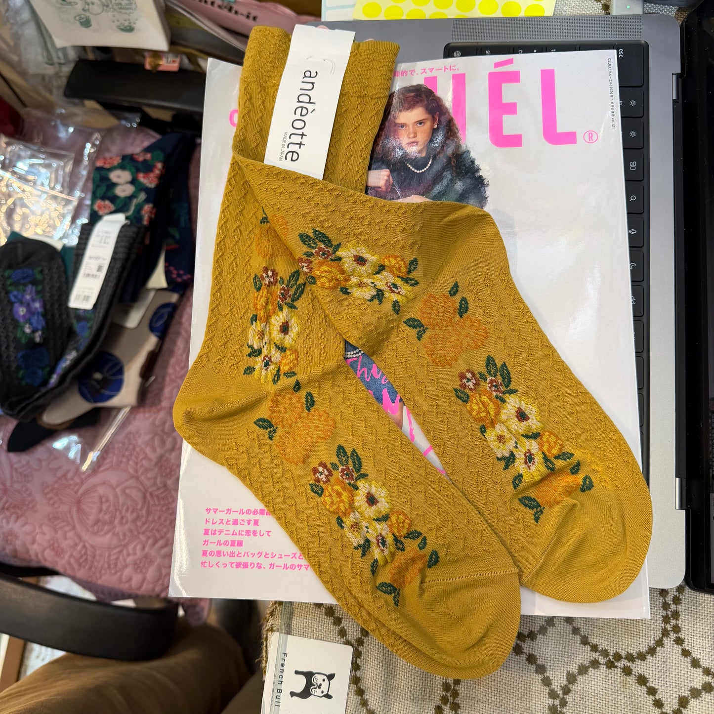 Ande Floral Socks, 2 Colors, made in Japan