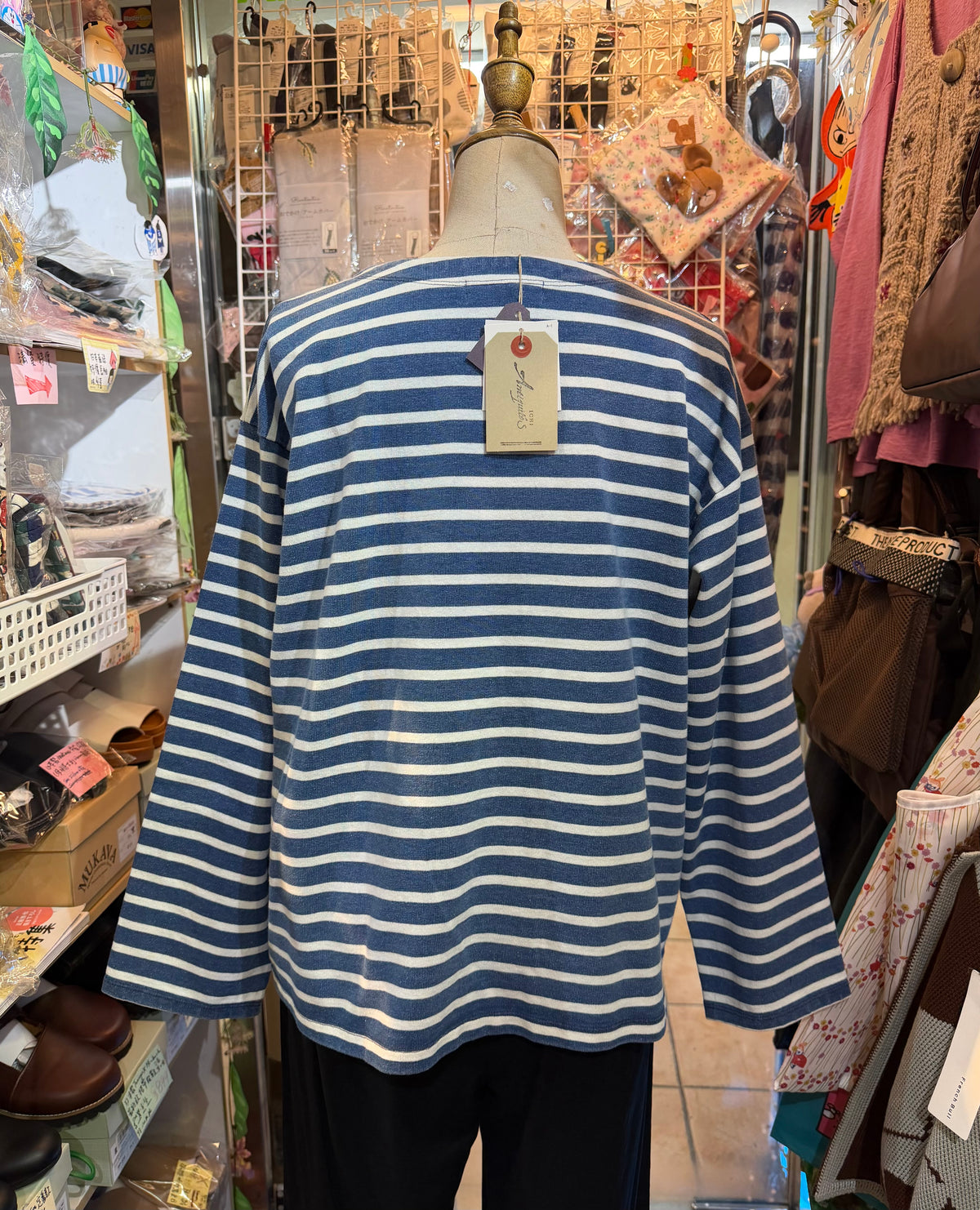 Ichi Antiquites Indigo Striped 2WAY Jacket, Top, made in Japan