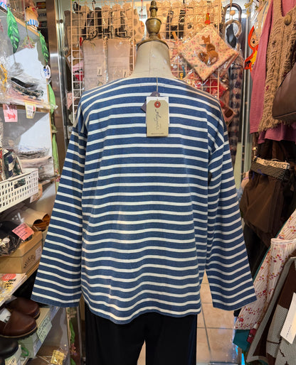 Ichi Antiquites Indigo Striped 2WAY Jacket, Top, made in Japan