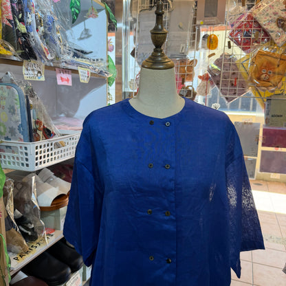 Mizuiro Ind Blue Linen Shirt, made in Japan