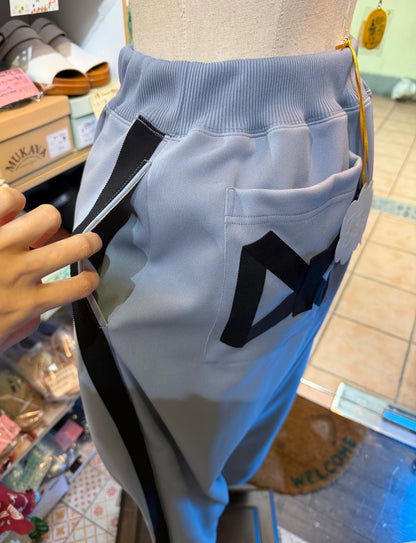 Drowse and yet… Grey Ribbon Jogger Pants, made in Japan