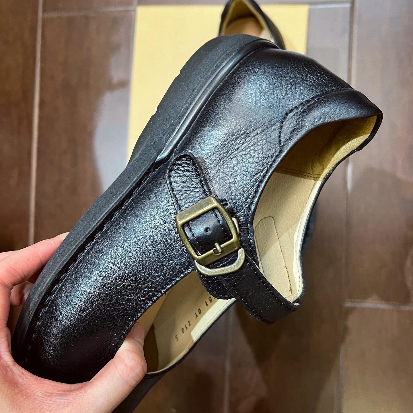 Sale- Moonstar Black Leather Shoes, size 25cm only, made in Japan