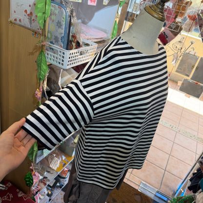 Ichi Black Striped T-shirt, made in Japan