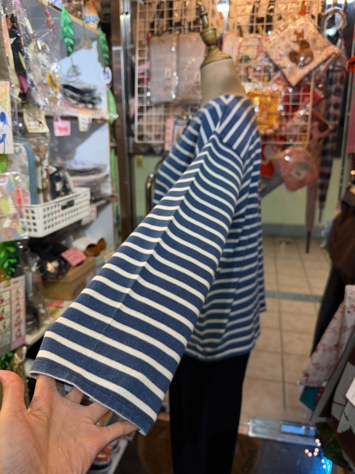 Ichi Antiquites Indigo Striped 2WAY Jacket, Top, made in Japan