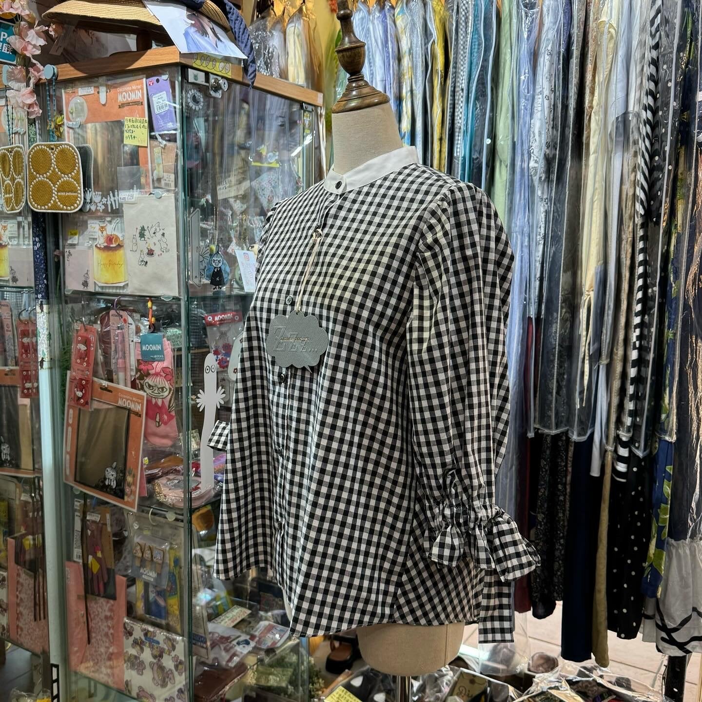Sale- Drowse and Yet… Checked Ribbons Shirt, made in Japan