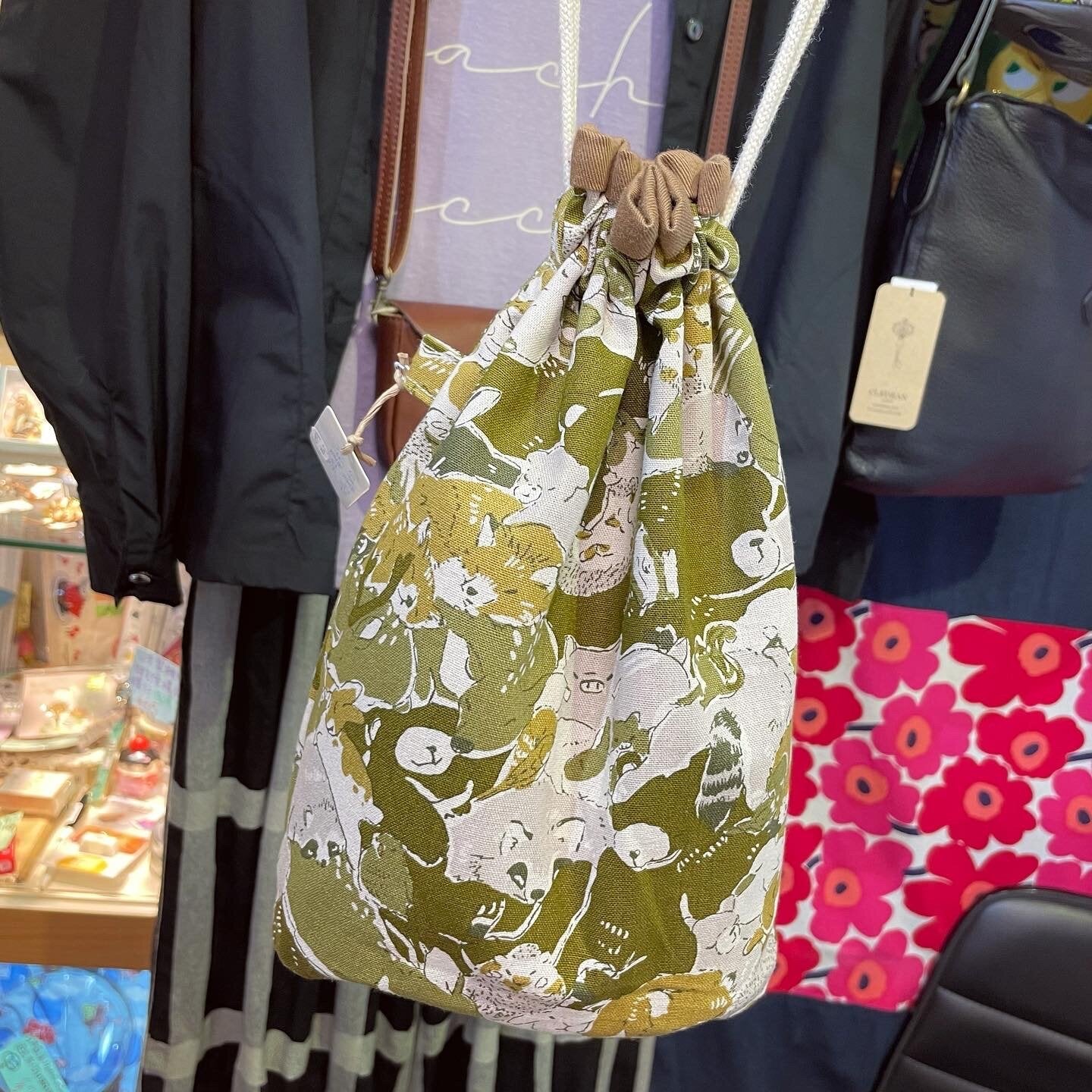 Handmade Animals Prints Bucket Bag, fabric from Japan