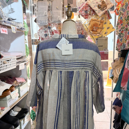 Tumugu Striped Linen Cotton Shirt, made in Japan