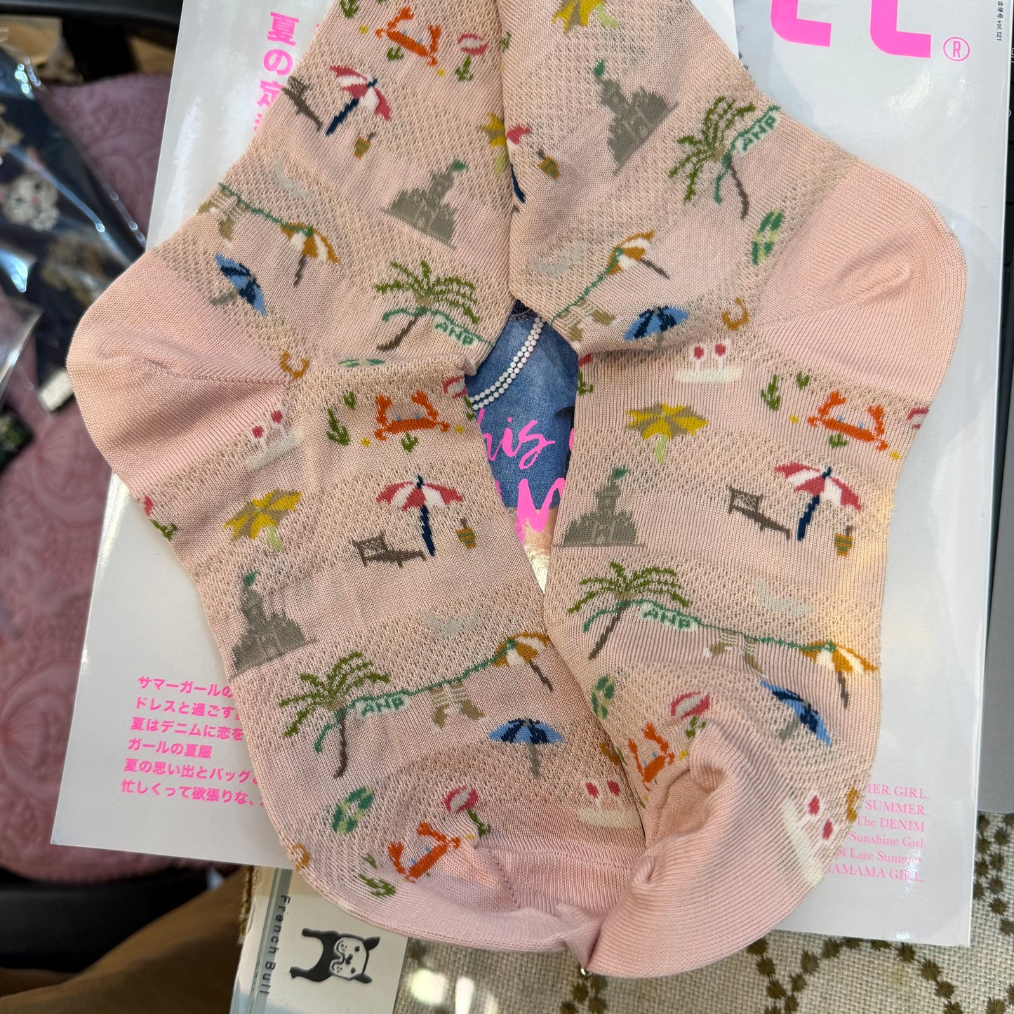 Antipast Summer Beach Pink Socks, made in Japan