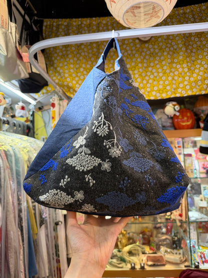 Castle… Embroidery X Denim Japanese Knot Shoulder Bag, made in Japan