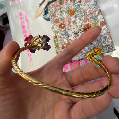 Les Néréides Paris Lemon and Flower Bangle Bracelet, imported from the UK