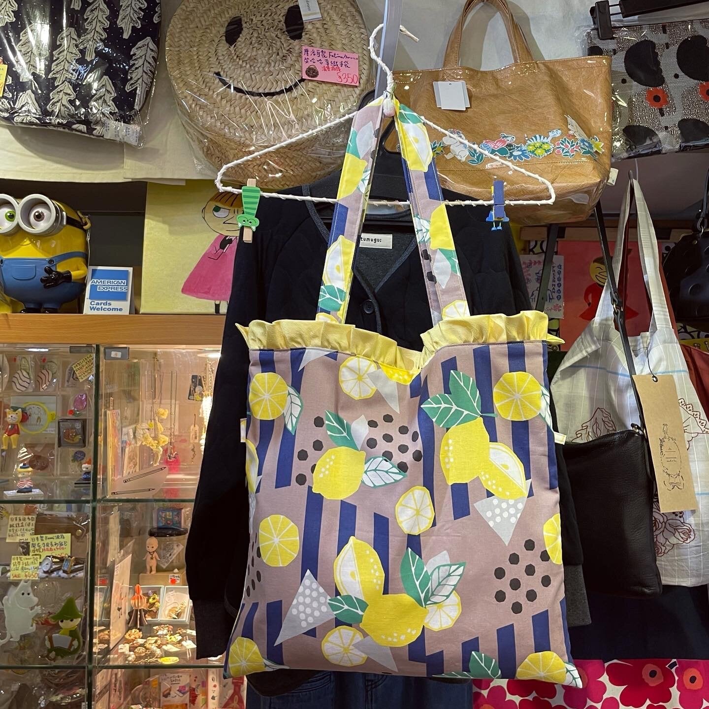 Handmade Lemon Tote Bag. Fabric from Japan