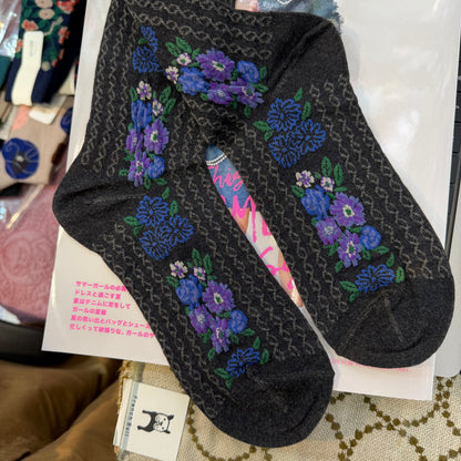 Ande Floral Socks, 2 Colors, made in Japan