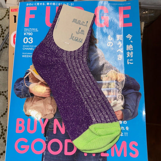 Meri ja kuu Purple Socks, size 23-25cm, made in Japan
