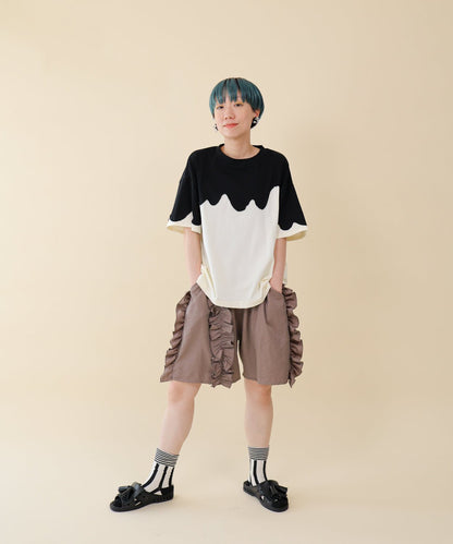 EXTRA30- Unica Brown Frill Shorts, Size F (155-165)