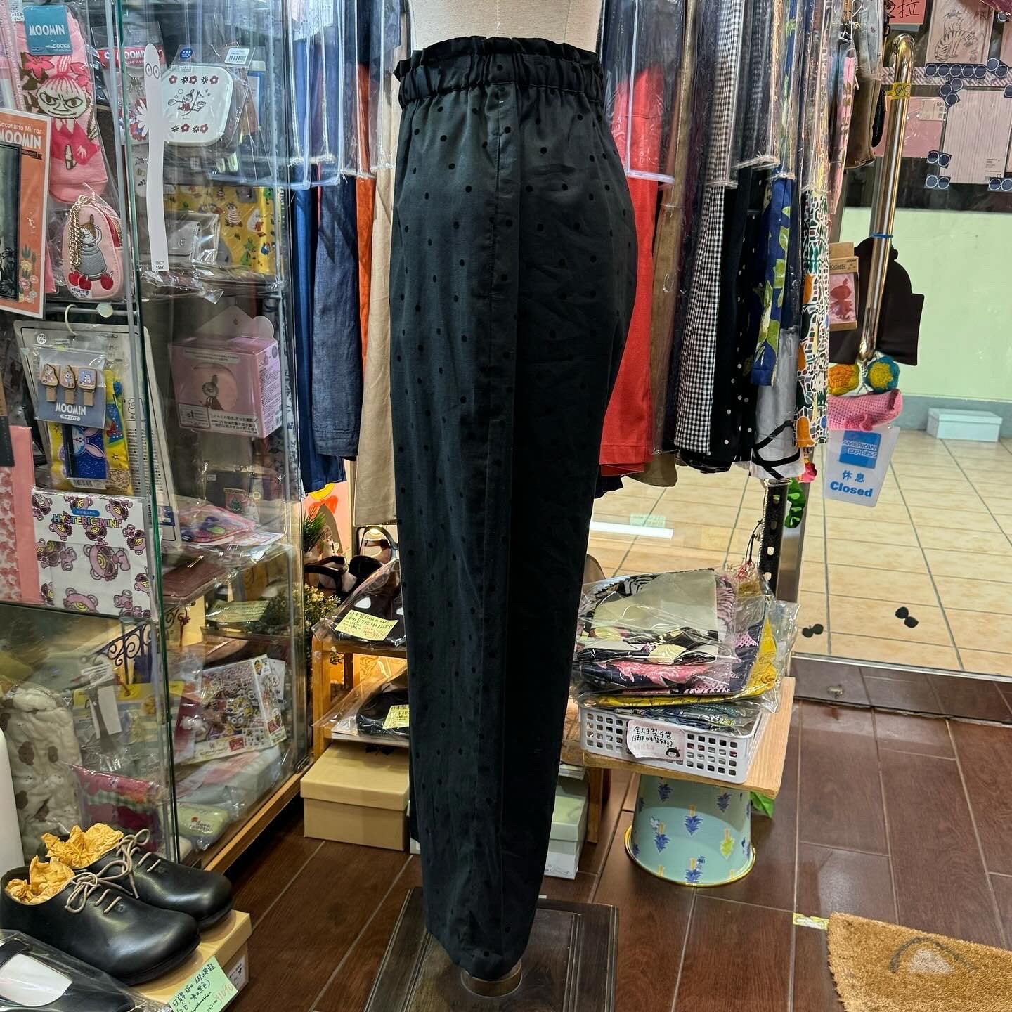 Sale- Ynir Polka Black Pants, made in Japan