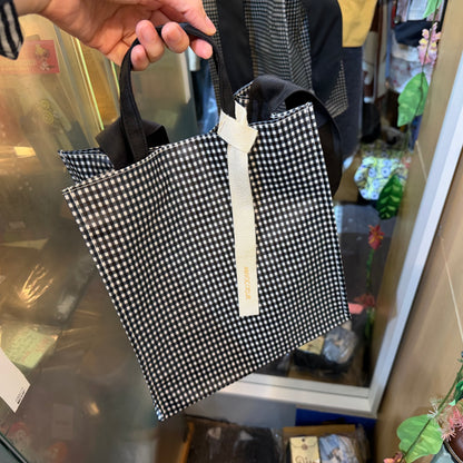 Anvocoeur Black Checked Oktogon PVC 2Way Bag, Waterproof, made in Japan