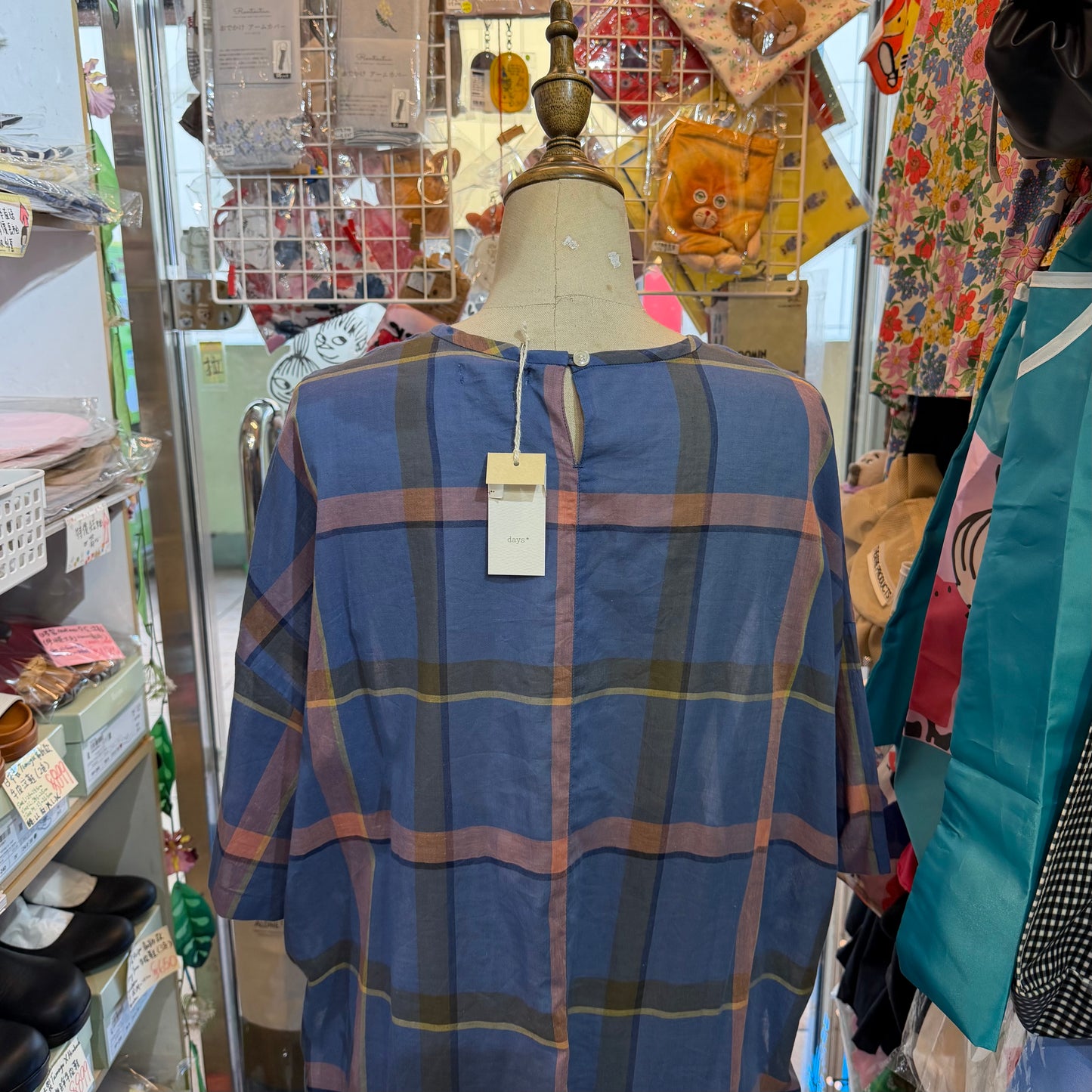 Days Checked Blouse, 2 Colors, made in Japan