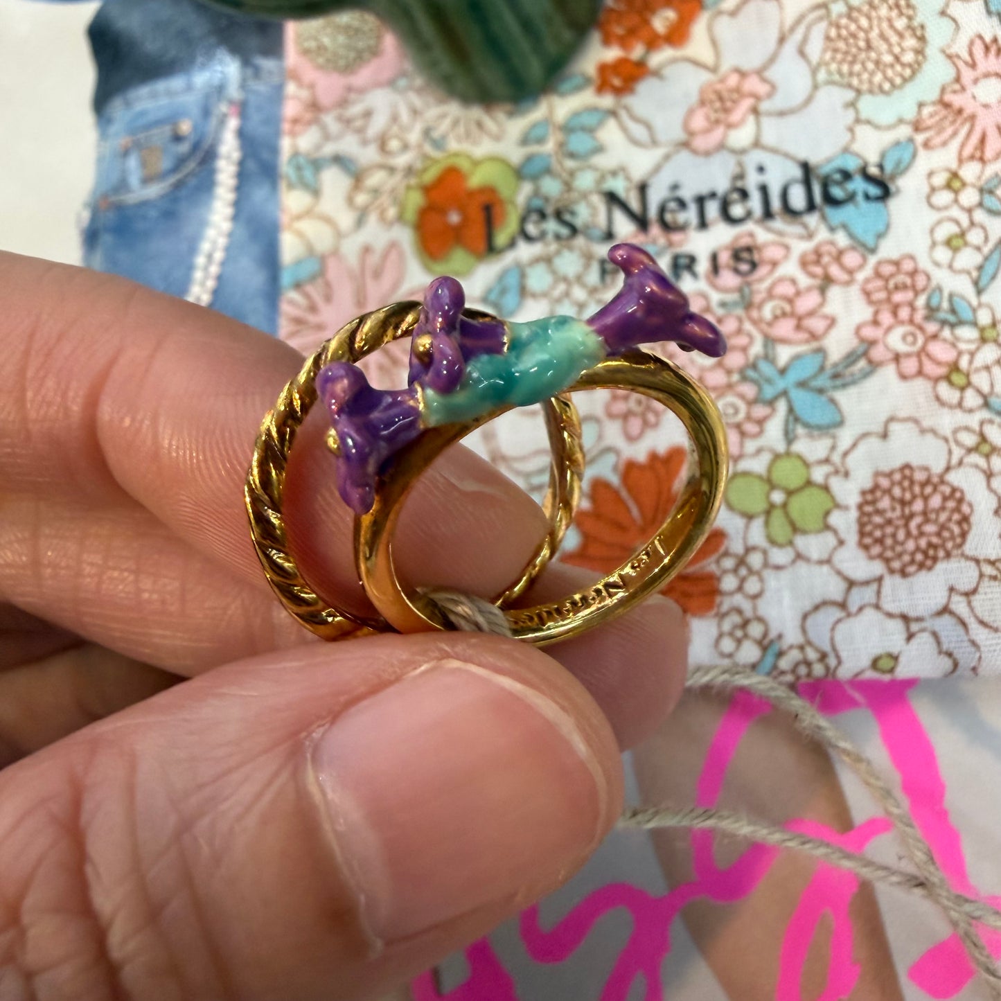 Les Néréides Paris Morning glory Ring, size 13, imported from the UK