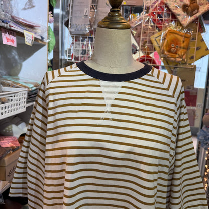 Le colis Beige Striped T-shirt, Cool Comfort Fabric