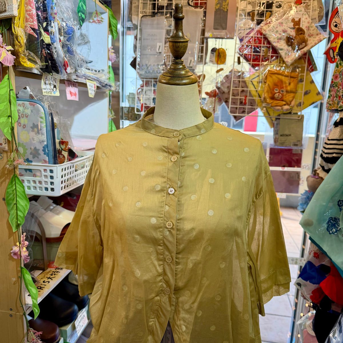 Sale- Ichi Carmel Polka Shirt, made in Vietnam