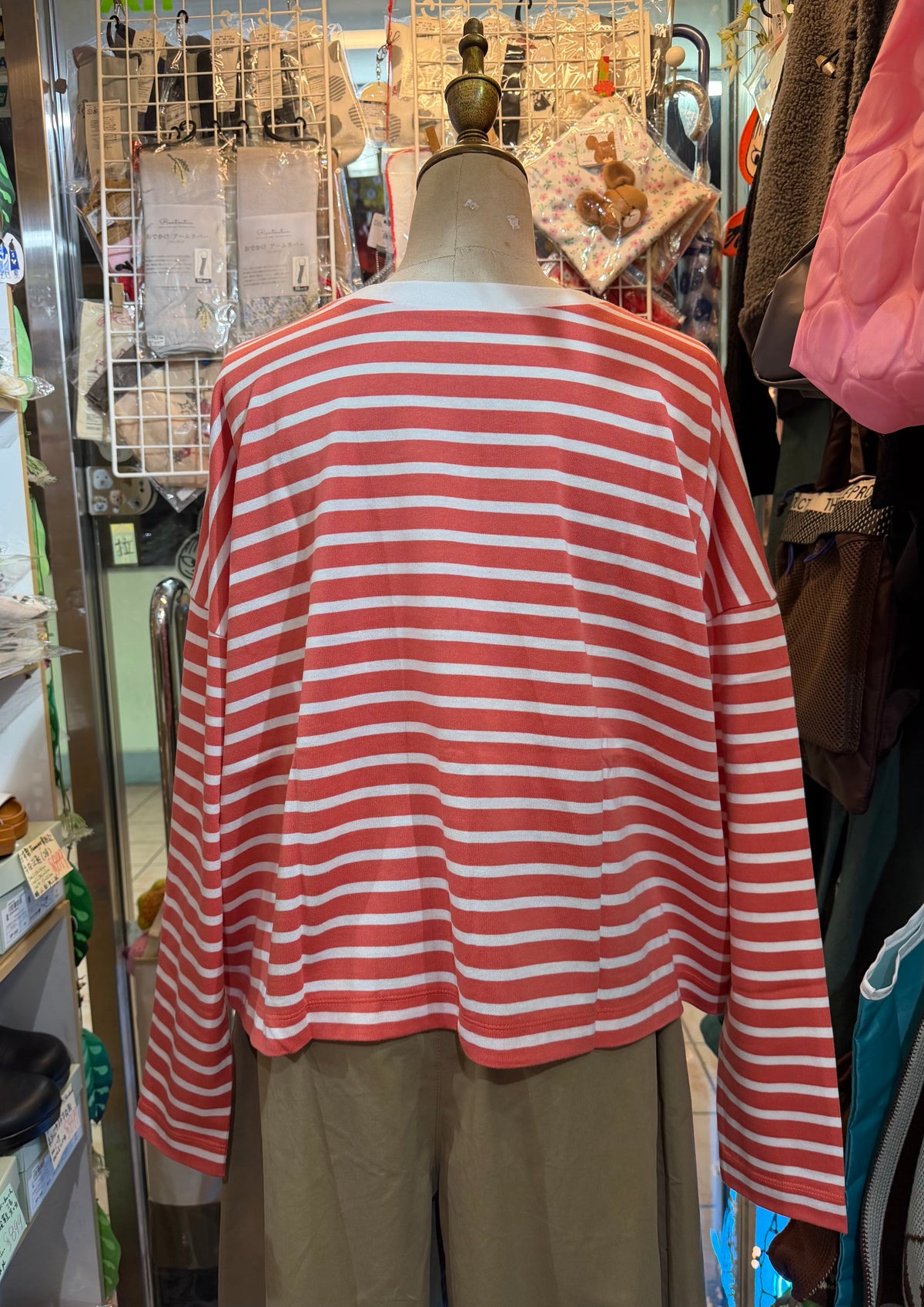 Diaries Striped 2 Way T-shirt, Cardigan, 2 Colors, made in Japan