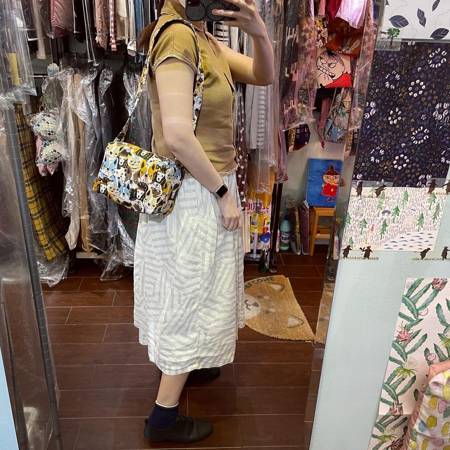 Handmade Dogs Prints Bag, fabric from Japan