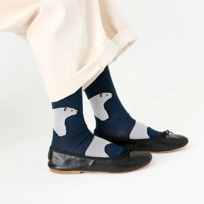 French Bull Bears Socks, 2 Colors, made in Japan